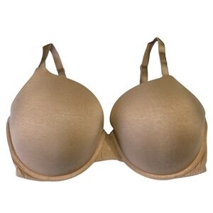 Victorias Secret T-Shirt Push Up Bra Size 38DDD Beige Tan Preppy Lounge Casual‎